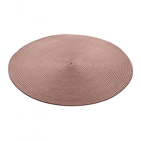 Lugar Americano 38cm Redondo De Poliester Fresno Aspiral  Taupe